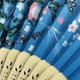 Віяло у східному стилі Ніжні квіти Блакитне - зображення 3