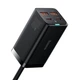 Мережевий зарядний пристрій Baseus GaN3 Pro Desktop Fast Charger 2U+2C 100W EU Black - изображение 5