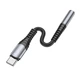 Аудіокабель HOCO LS33 Type-C to 3.5 female, nylon braid, 0,12m, Metal Gray - зображення 6