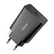Мережевий зарядний пристрій Baseus Speed Mini Quick Charger 1C 20W EU Black - зображення 1