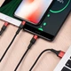 Кабель HOCO X26 Xpress one pull three charging cable iP+Micro+Type-C Black+Red - зображення 4