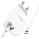 Мережевий зарядний пристрій з кабелем HOCO C80A Rapido PD20W+QC3.0 charger set (Type-C TO Type-C)(EU) White - изображение 3