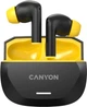 Наушники Canyon Hexagon 7 TWS ANC+ENC Wireless Charge Black Yellow (CNS-TWS7BY) - изображение 4