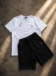Костюм чоловічий базовий шорти і футболка Polo білий XXXL - зображення 2