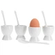 Zestaw podstawek do jajek Excellent Houseware z łyżeczkami porcelanowe białe 4 szt (8711295042157) - obraz 2