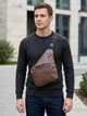 Сумка слинг через плечо мужская Vintage leather-20566 Коричневая - изображение 2