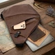 Сумка слинг через плечо мужская Vintage leather-20566 Коричневая - изображение 12