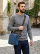 Сумка планшет через плечо мужская Vintage leather-20201 Синяя - изображение 2
