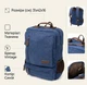 Рюкзак мужской тканевый 20 л вмещает формат А4 Vintage leather-20613 Синий - изображение 17