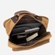Рюкзак мужской тканевый 20 л вмещает формат А4 Vintage leather-20614 Коричневый - изображение 5