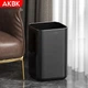 Мусорное ведро AKBK из нержавеющей стали, 9 л, черное, для дома, гостиной, кухни, ванной комнаты, стильное, для отеля, офиса, большая квадратная форма. - изображение 4