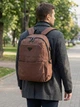 Рюкзак мужской тканевый вмещает формат А4 Vintage leather-20626 Коричневый - изображение 2