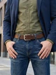 Ремень мужской из натуральной кожи Vintage leather-20726 123 см Коричневый - изображение 2