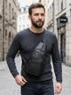 Сумка слінг через плече чоловіча з натуральної шкіри Vintage leather-20672 Чорна - зображення 2
