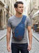 Сумка слинг через плечо мужская Vintage leather-20387 Синяя - изображение 2