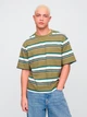 Футболка хлопковая длинная мужская GAP 483658289 L Белый/Зеленый (1160079496) - изображение 1