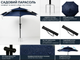 Зонтик-антивитер пляжный садовый рыболовный 2.4M с наклоном Outdoor Umbrella Усиленный - изображение 5