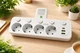 Мережевий адаптер 8625UL з нічником, 4 розетки + USB + Type-C (17559/MG) Білий - зображення 5