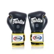 Боксерские перчатки Fairtex натуральная кожа 18 унций синие желтые. - изображение 5