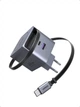 Сетевое зарядное устройство UGREEN 45W GaN Fast Charger с выдвижным кабелем USB‑C Gray (X614) - изображение 1
