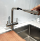 Смеситель для кухни Aquan Elegance 1302210 с выдвижным изливом и подключением к фильтрованной питьевой воде, цвет полированной стали - изображение 3