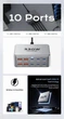 Зарядний пристрій Topzero AS330W 330W GaN 10 портів - изображение 4