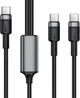 Кабель Acefast C22-02 USB-C to 2xUSB-C 100W aluminum alloy charging data cable Black (6974316285120) - изображение 1