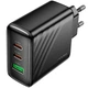 Мережевий зарядний пристрій HOCO CS26A Article PD45W три порти 2Type-C + 1USB-A Power Delivery та Quick Charge Black 6942007639811 - зображення 1