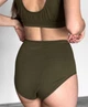 Комплект для кормления KOKO Boutique: топ на запах и высокие послеродовые трусы хаки, S/M - изображение 5