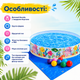 Детский каркасный бассейн Intex 56452-2 «Океан» круглый 183×38 см 958 л с жёсткими бортами морским принтом подстилкой шариками 10 шт для детей дачи сада двора - изображение 3