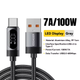 Кабель Essager USB-A to Type-C 100W 7A сірий з LED-дисплеєм, швидка зарядка та передача даних - зображення 3