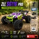 Машинка на радиоуправлении ZLL SG116 PRO 1:16 Green/Purple RC - монстр-трак 4WD с полностью пропорциональным управлением, LED-подсветкой, до 40 км/ч, до 30 минут, до 150 м - изображение 1