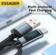 Високоякісний кабель швидкої зарядки з дисплеем Essager 100W - зображення 4