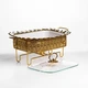 Мармит фарфоровый Tiffany 1 л квадратный на металлической подставке 28x23x7 см белый - изображение 5