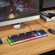 Игровая клавиатура и мышь HOCO GM18 RGB комплект 104 клавиши проводной геймерский сет - изображение 1