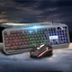 Ігровий комплект клавіатура та миша T25 USB RGB дротового підсвічування метал-підставка смартфон чорний - зображення 2
