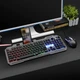 Ігровий комплект клавіатура та миша T25 USB RGB дротового підсвічування метал-підставка смартфон чорний - зображення 1