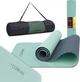 Килимок спортивний Cornix TPE для йоги та фітнесу 183 х 61 х 0.6 см Mint/Navy Blue (XR-0492) - зображення 1