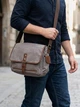Сумка мессенджер через плечо мужская Vintage leather-21248 Серая - изображение 2