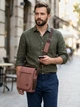 Сумка планшет через плечо мужская Vintage leather-21262 Коричневая - изображение 2