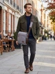 Сумка планшет через плечо мужская Vintage leather-21263 Серая - изображение 2