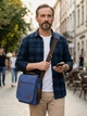 Сумка планшет через плечо мужская Vintage leather-21264 Синяя - изображение 2