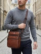 Сумка планшет через плечо мужская из натуральная кожи Vintage leather-21277 Рыжяя - изображение 2