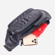 Сумка на пояс бананка мужская из натуральная кожи Vintage leather-21297 Черная - изображение 8