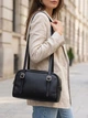 Сумка багет седло женская из натуральная кожи Vintage leather-22078 Черная - изображение 2