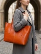 Сумка шоппер женская из натуральная кожи Vintage leather-22096 Рыжяя - изображение 9