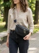 Сумка на пояс бананка женская из натуральная кожи Vintage leather-22122 Черная - изображение 2