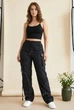 Штани-карго жіночі широкі з кишенями PrettyLittleThing Shape чорні 48 - изображение 1
