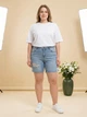 Шорти-бермуди жіночі ASOS Design джинсові з рваністю світло-блакитні W34 50-52 - изображение 1