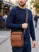 Сумка кросс боди через плечо мужская из натуральная кожи Vintage leather-21951 Светло-коричневая - изображение 2